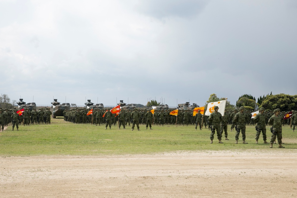 BLT 1/1 Marines work alongside JGSDF during Japanese Amphibious Rapid Deployment Brigade’s unit-activation ceremony