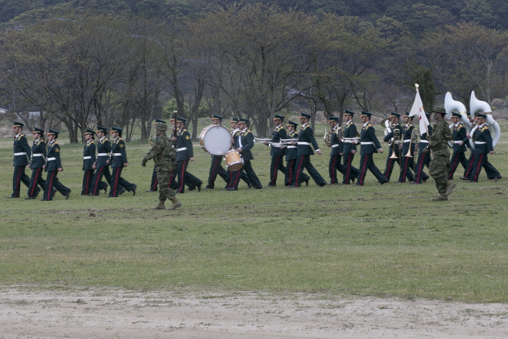 BLT 1/1 Marines work alongside JGSDF during Japanese Amphibious Rapid Deployment Brigade’s unit-activation ceremony