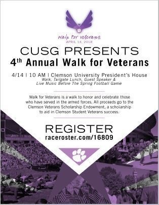 The Clemson Tigers walk for veterans