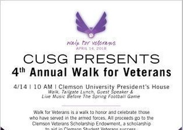 The Clemson Tigers walk for veterans