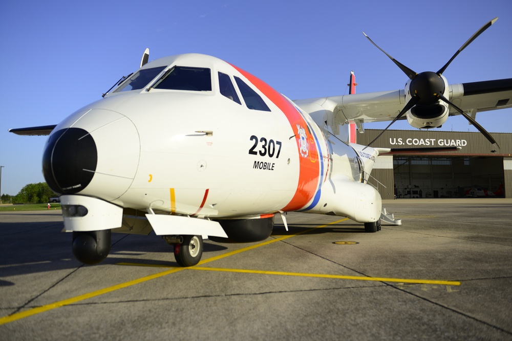 Coast Guard Ocean Sentry readies for takeoff