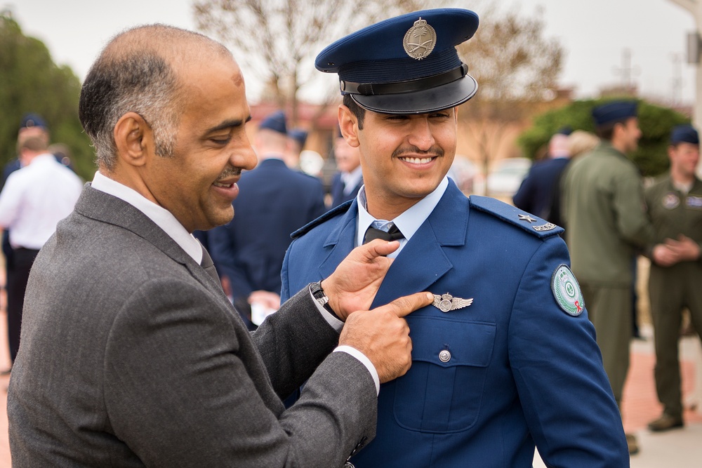 Allied pilot receives his wings