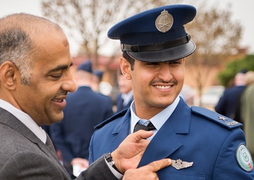 Allied pilot receives his wings