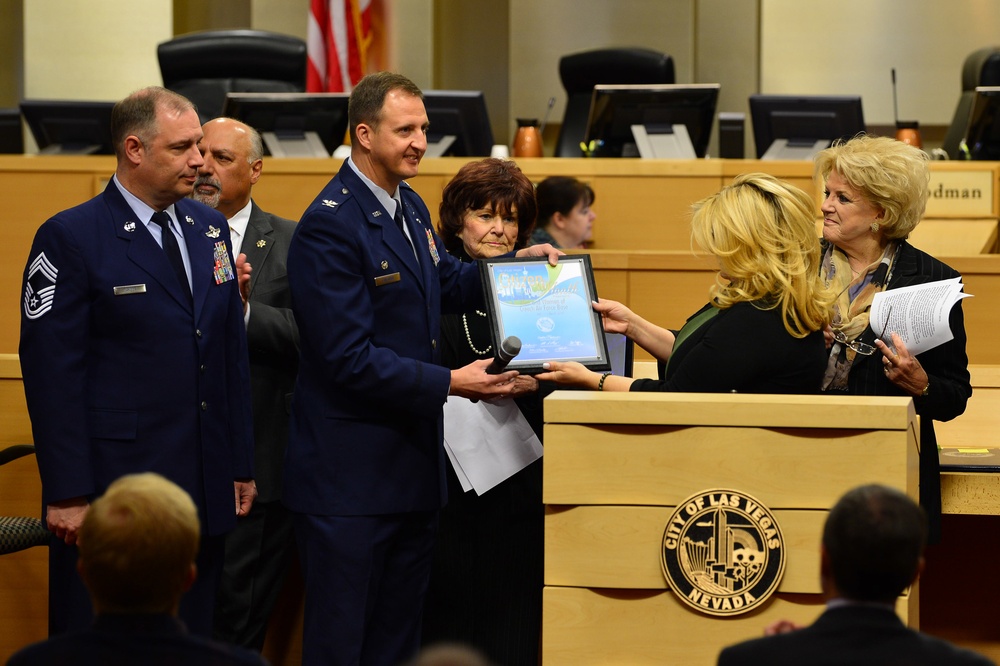 Creech Airmen receive Las Vegas Citizen of the Month award