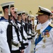 Prince Andrew Duke of York inspects the Royal Guard at the opening of the United Kingdom Naval Support Facility in Bahrain