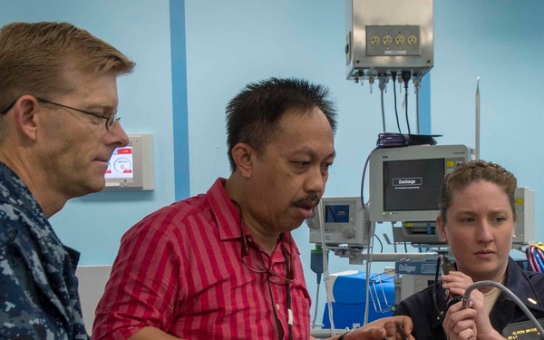 Surgery simulator used onboard USNS Mercy (TAH-19).
