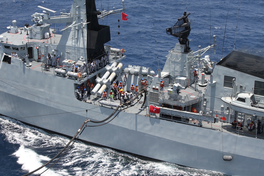 USNS Washington Chambers Replenishes Royal Malaysian Navy Frigate, Enhances Partnership