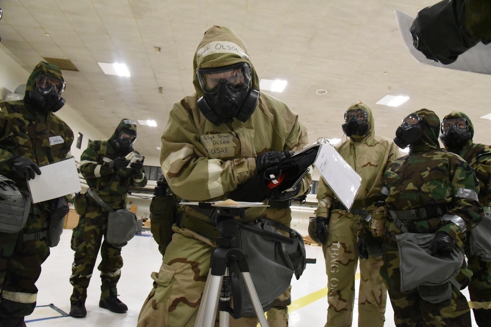 119th Wing members conduct CBRNE training during April unit training assembly