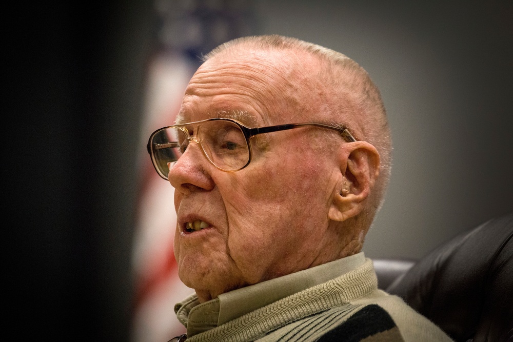 Battle of the Bulge survivor speaks at ceremony