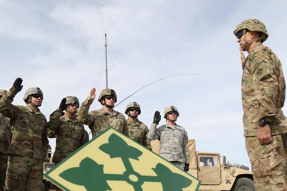 Ivy 6 Reenlists Soldiers during Warfighter Exercise 18-04
