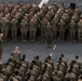 The 31st MEU holds formation aboard the USS Wasp