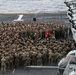 The 31st MEU holds formation aboard the USS Wasp