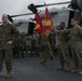 The 31st MEU holds formation aboard the USS Wasp