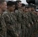 The 31st MEU holds formation aboard the USS Wasp