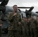 The 31st MEU holds formation aboard the USS Wasp