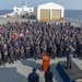 USNS Mercy holds All-Hands Call on flight deck