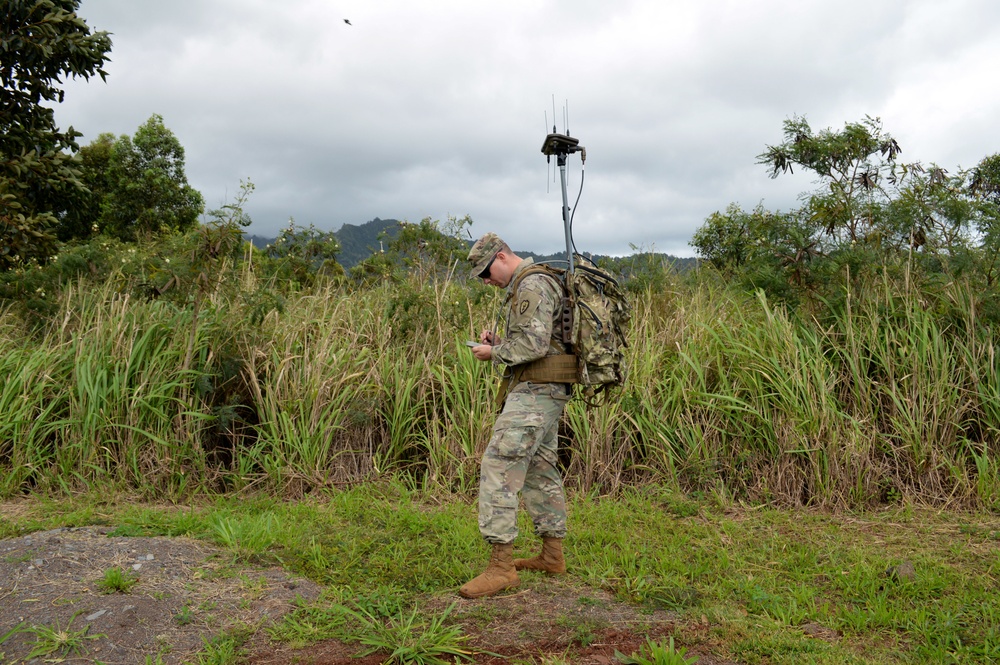 Electronic warfare Soldiers train with radio direction finding system