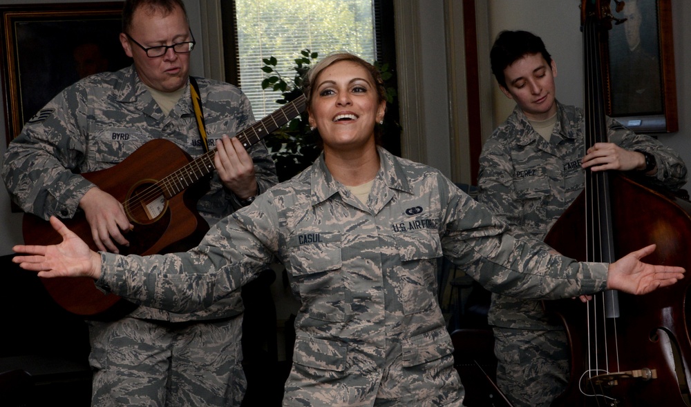 Air Force Band of the West Top Flight performs at Maxwell