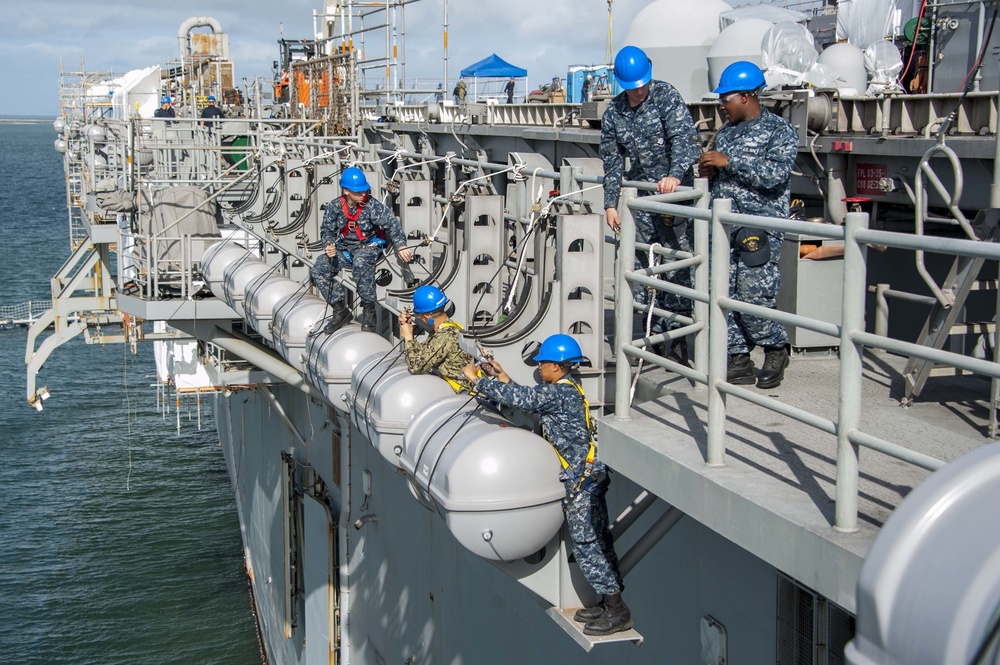 USS America Sailors replace Life Rafts