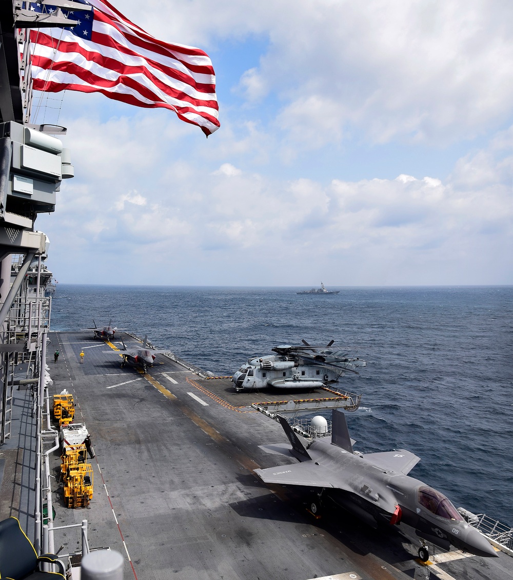 The Wasp Expeditionary Strike Group is conducting a regional patrol in the Indo-Pacific region.