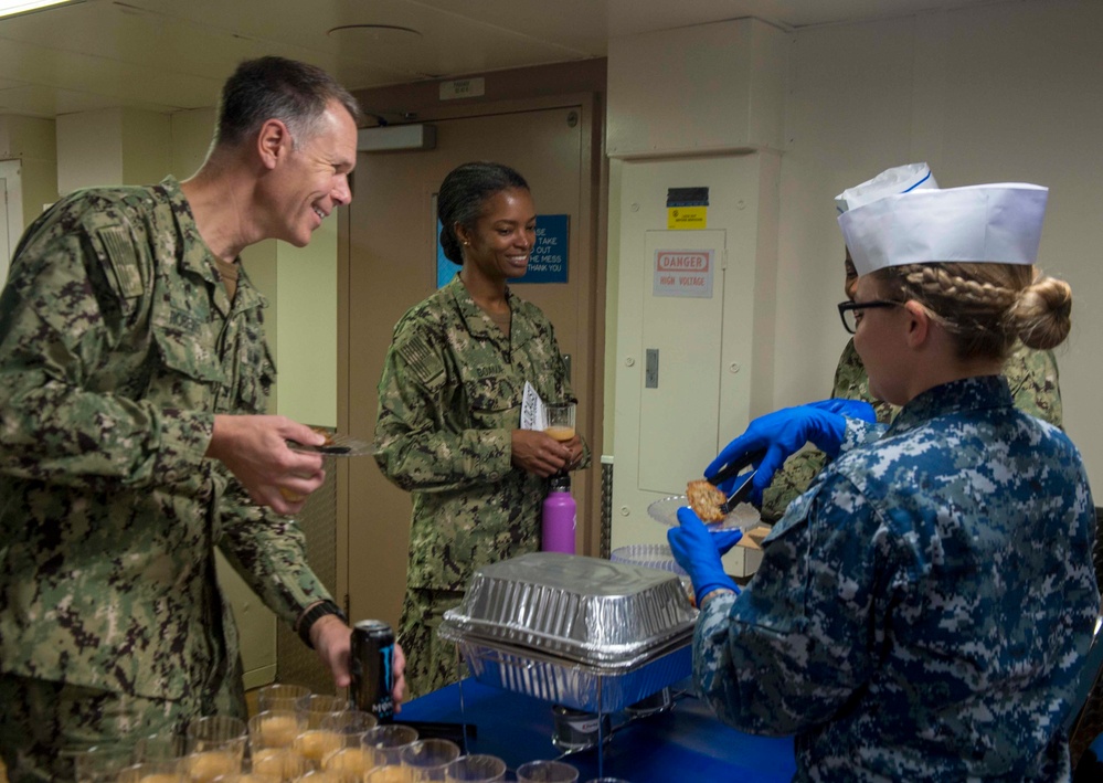 Service members observe diversity committee meeting aboard USNS Mercy