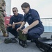 Service members conduct communications training aboard USNS Mercy