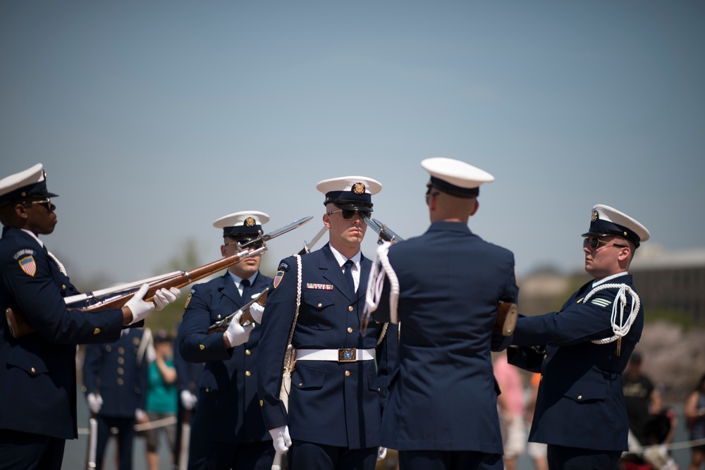 Joint Service Drill Team Exhibition Takes Place at Jefferson Memorial