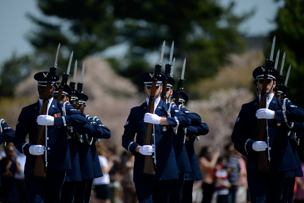 Joint Service Drill Team Exhibition Takes Place at Jefferson Memorial