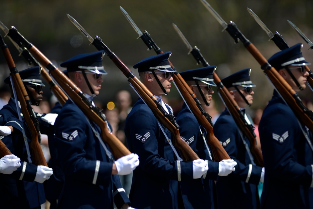 Joint Service Drill Team Exhibition Takes Place at Jefferson Memorial