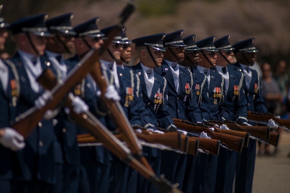 Joint Service Drill Team Exhibition Takes Place at Jefferson Memorial