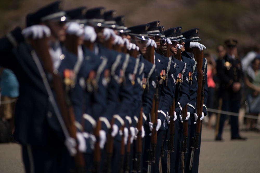 Joint Service Drill Team Exhibition Takes Place at Jefferson Memorial