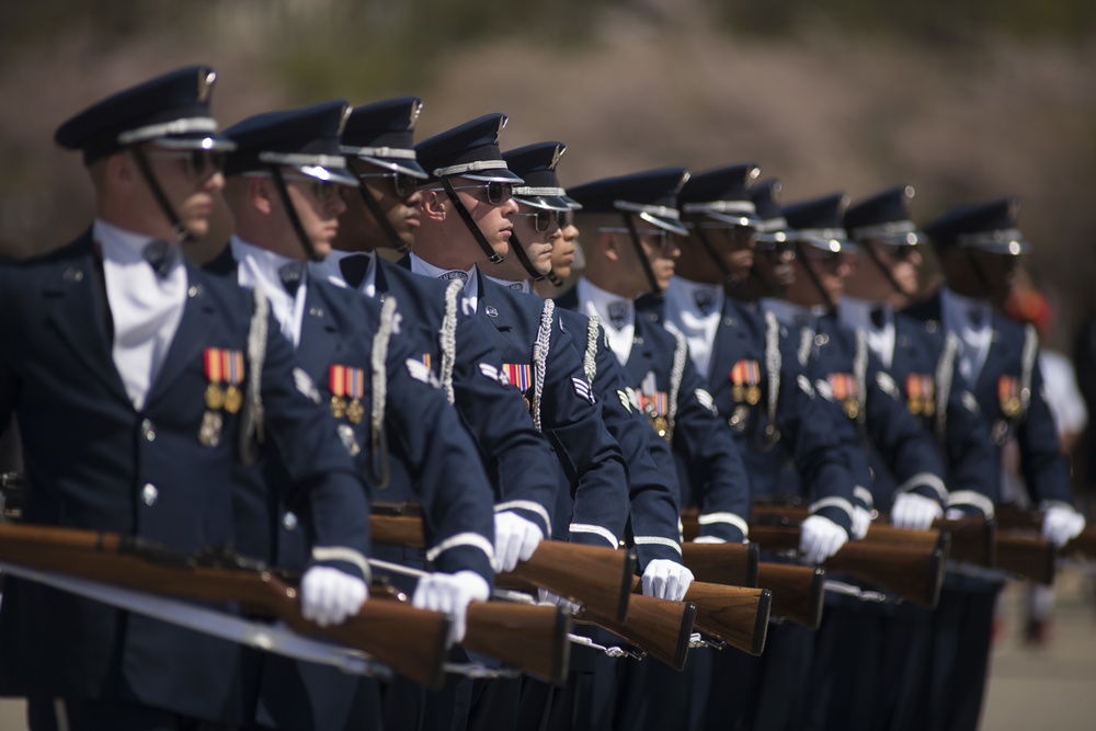 Joint Service Drill Team Exhibition Takes Place at Jefferson Memorial