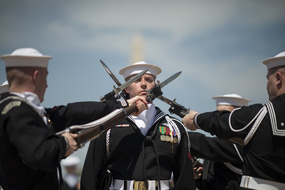 Joint Service Drill Team Exhibition Takes Place at Jefferson Memorial