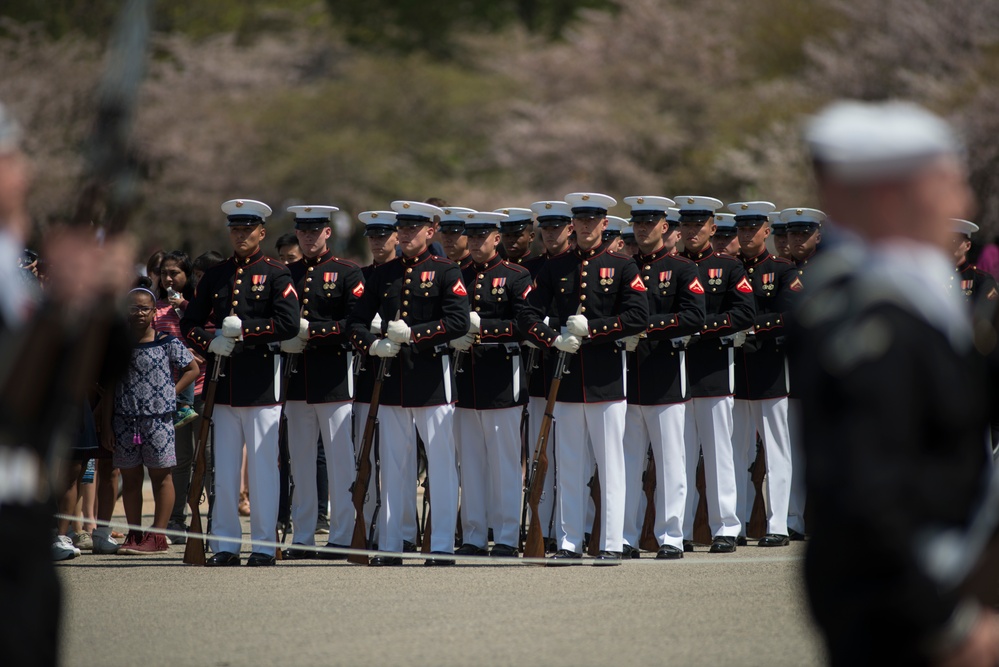 Joint Service Drill Team Exhibition Takes Place at Jefferson Memorial