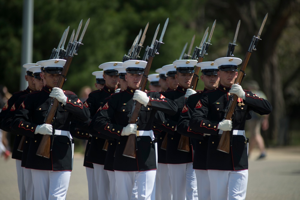 Joint Service Drill Team Exhibition Takes Place at Jefferson Memorial