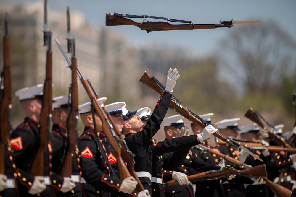 Joint Service Drill Team Exhibition Takes Place at Jefferson Memorial