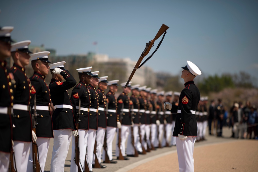 Joint Service Drill Team Exhibition Takes Place at Jefferson Memorial