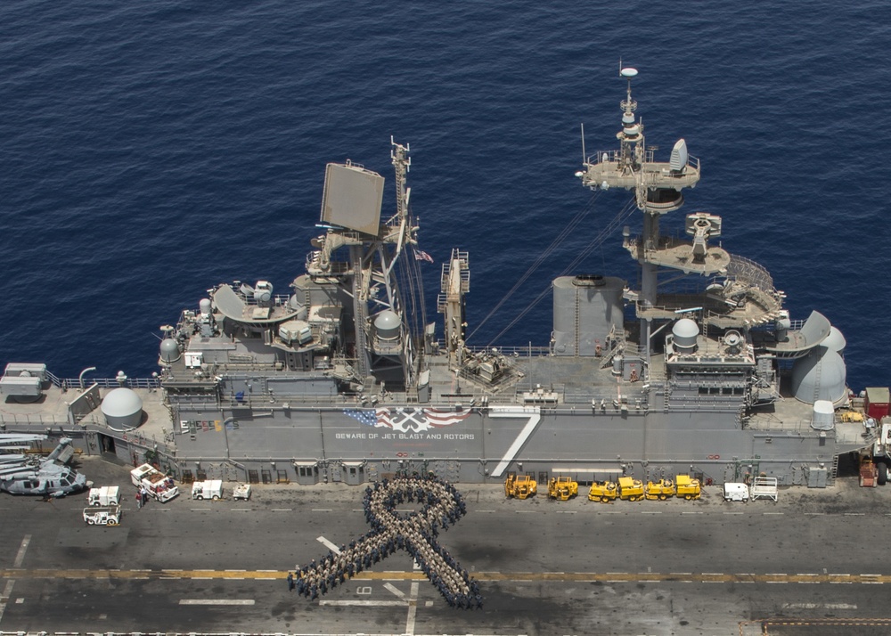 Boston Strong Ribbon Onboard USS Iwo Jima (LHD 7)