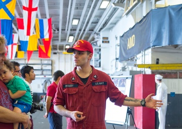 USS Bonhomme Richard (LHD 6) hosts open ship tours during White Beach Festival in Okinawa, Japan.