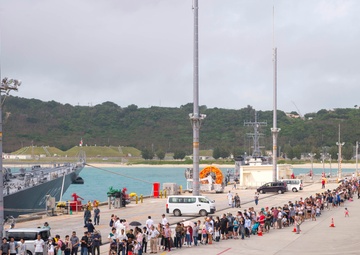 USS Bonhomme Richard (LHD 6) hosts open ship tours during White Beach Festival in Okinawa, Japan.
