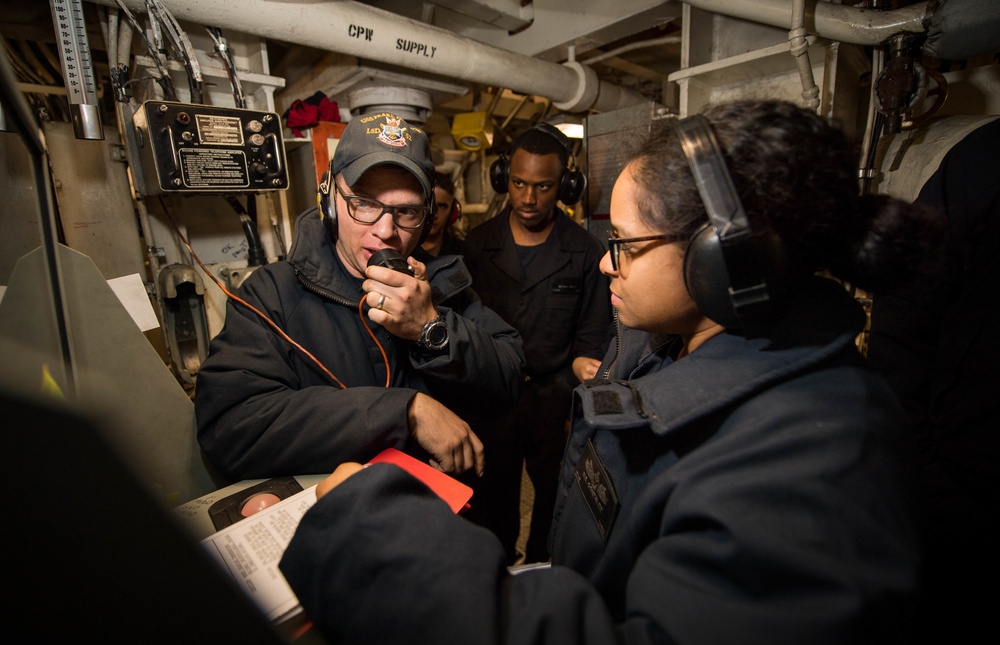 USS Pearl Harbor Conducts Engineering Drills