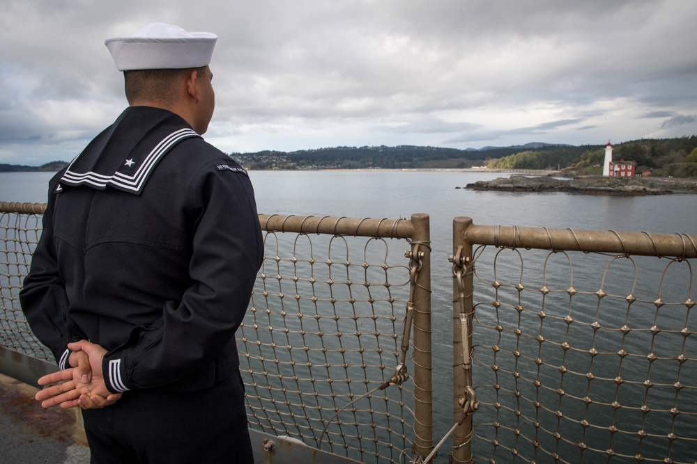 USS Pearl Harbor Arrives In Victoria, British Colombia