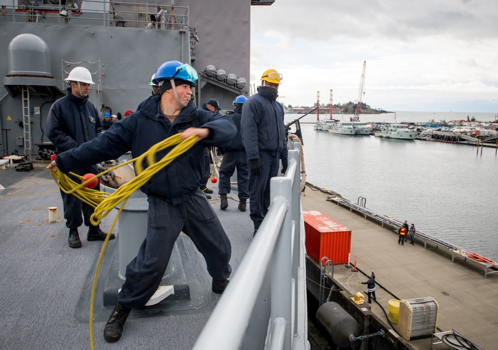 USS Pearl Harbor Arrives In Victoria, British Colombia