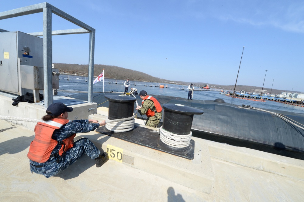 HMS Trenchant (S-91) visit Naval Submarine Base, New London