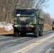 Convoy of vehicles heading for training at Fort McCoy