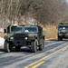 Convoy of vehicles heading for training at Fort McCoy