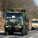 Convoy of vehicles heading for training at Fort McCoy