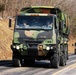 Convoy of vehicles heading for training at Fort McCoy