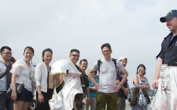 USS Bonhomme Richard (LHD 6) hosts open ship tours during White Beach Festival in Okinawa, Japan.