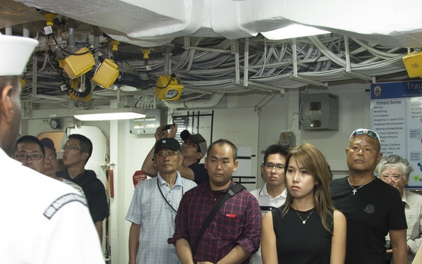 USS Bonhomme Richard (LHD 6) hosts open ship tours during White Beach Festival in Okinawa, Japan.